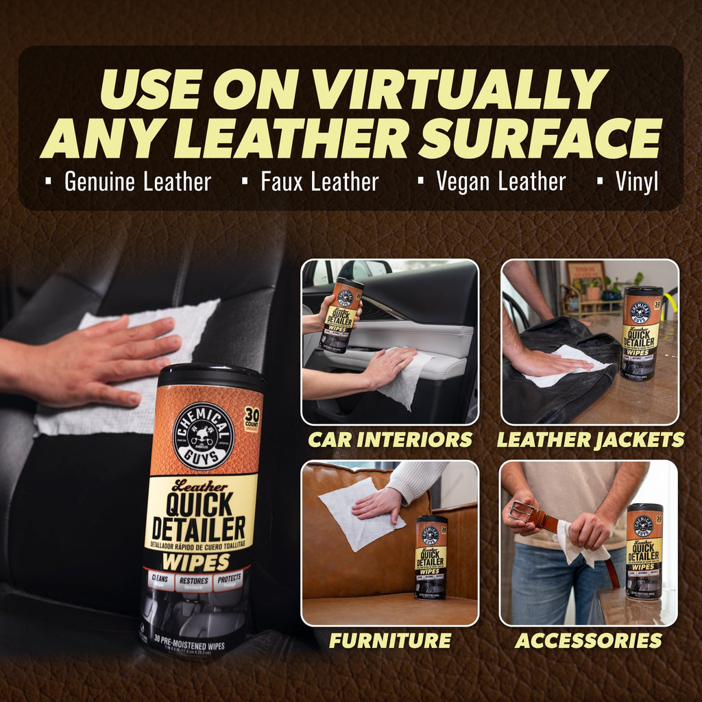 Leather Quick Detailer Wipes 3-Pack Kit