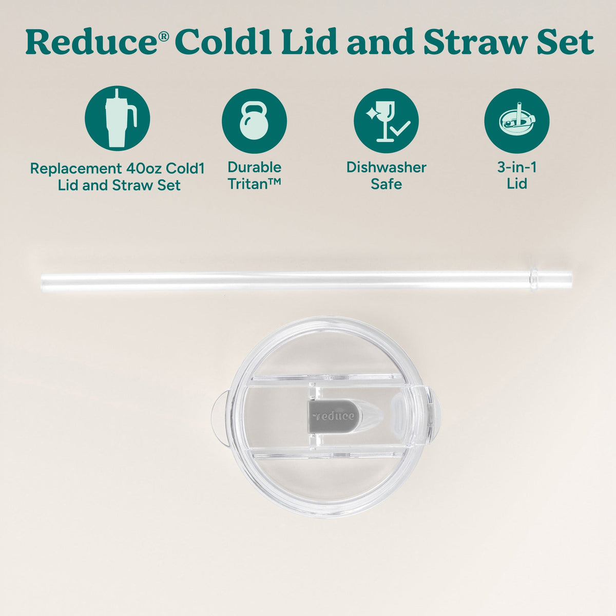 Cold1 Lid & Straw - Large