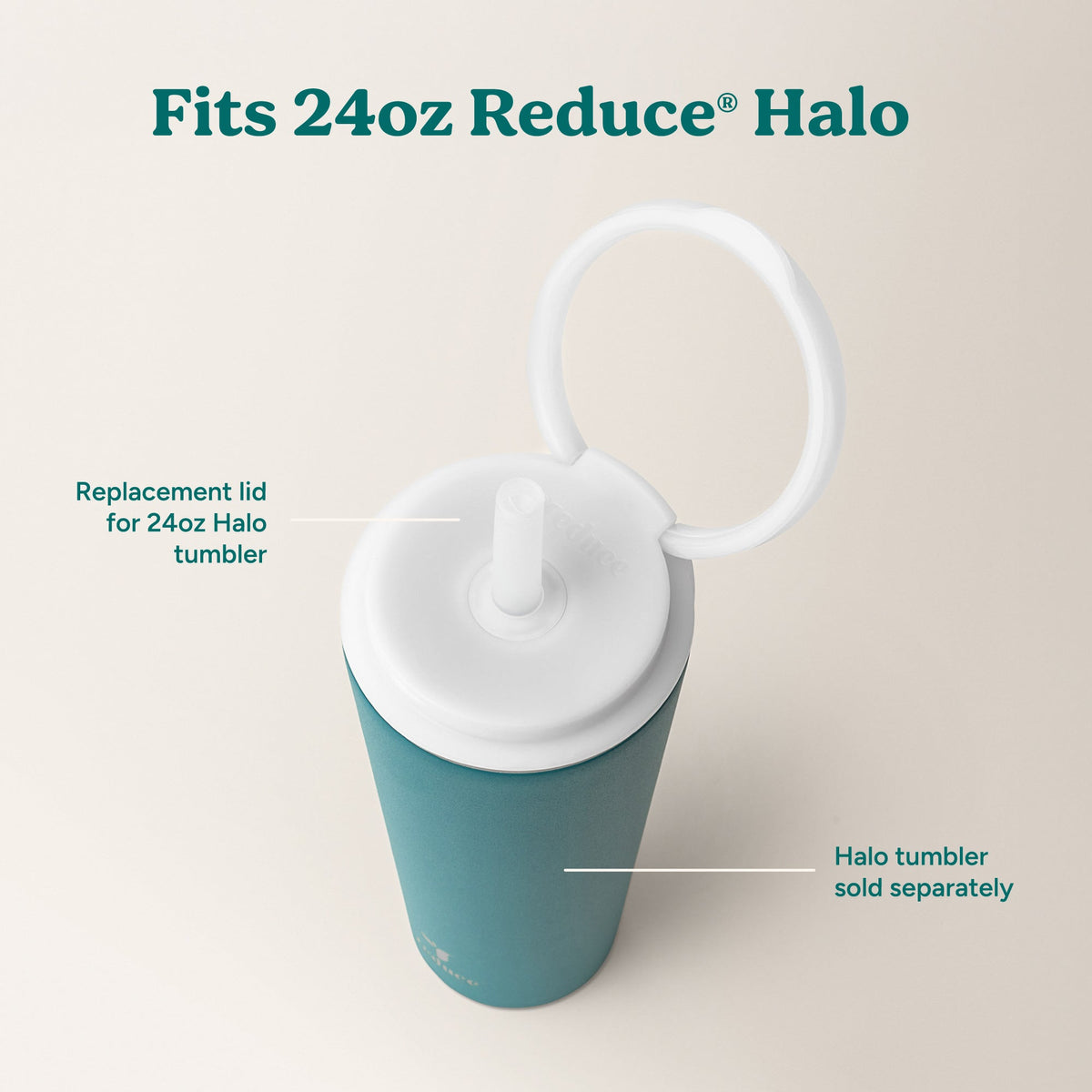 Halo Medium Lid & Straw Set