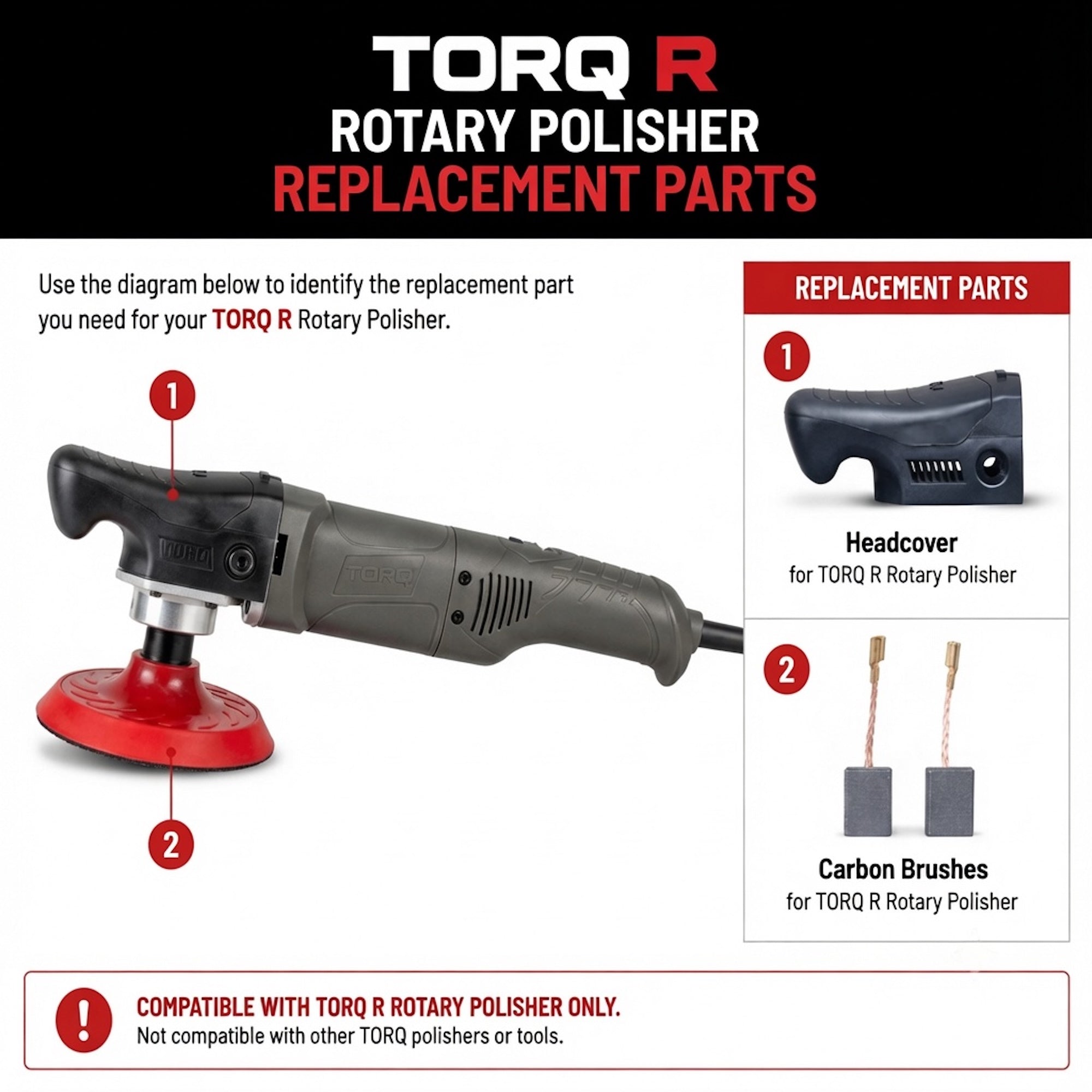 TORQ R Rotary Polisher Replacement Parts