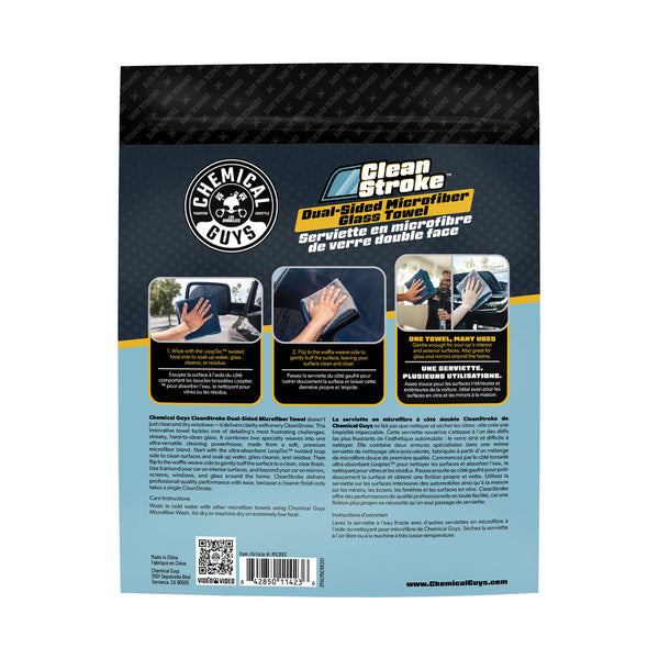 CleanStroke Dual-Sided Microfiber Glass Towel 2-Pack