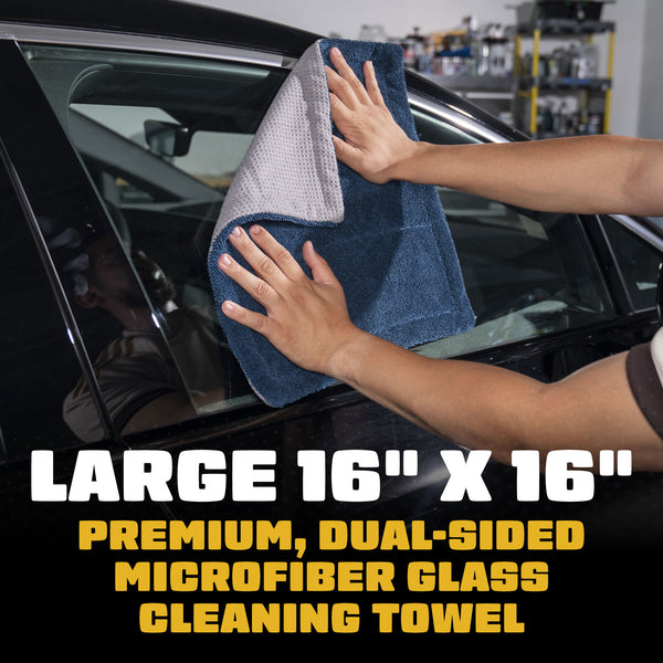 CleanStroke Dual-Sided Microfiber Glass Towel 2-Pack